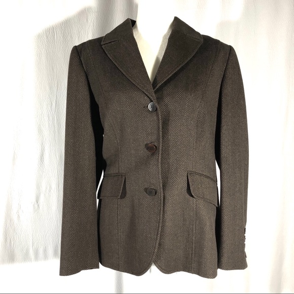 Santorelli Jackets & Coats Santorelli Brown Woolangora Herringbone